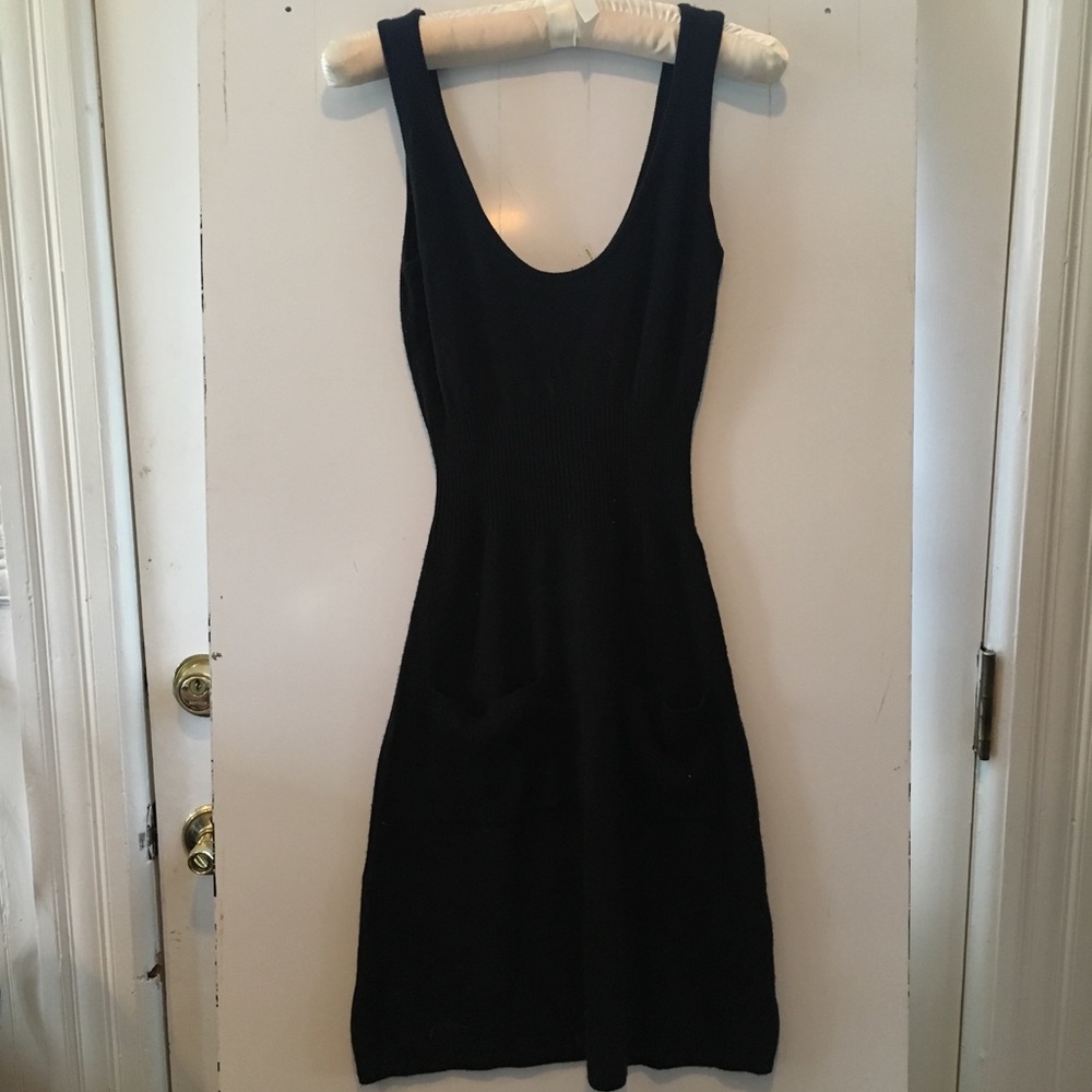 Black Cinched Waist Anthropologie Knit Dress